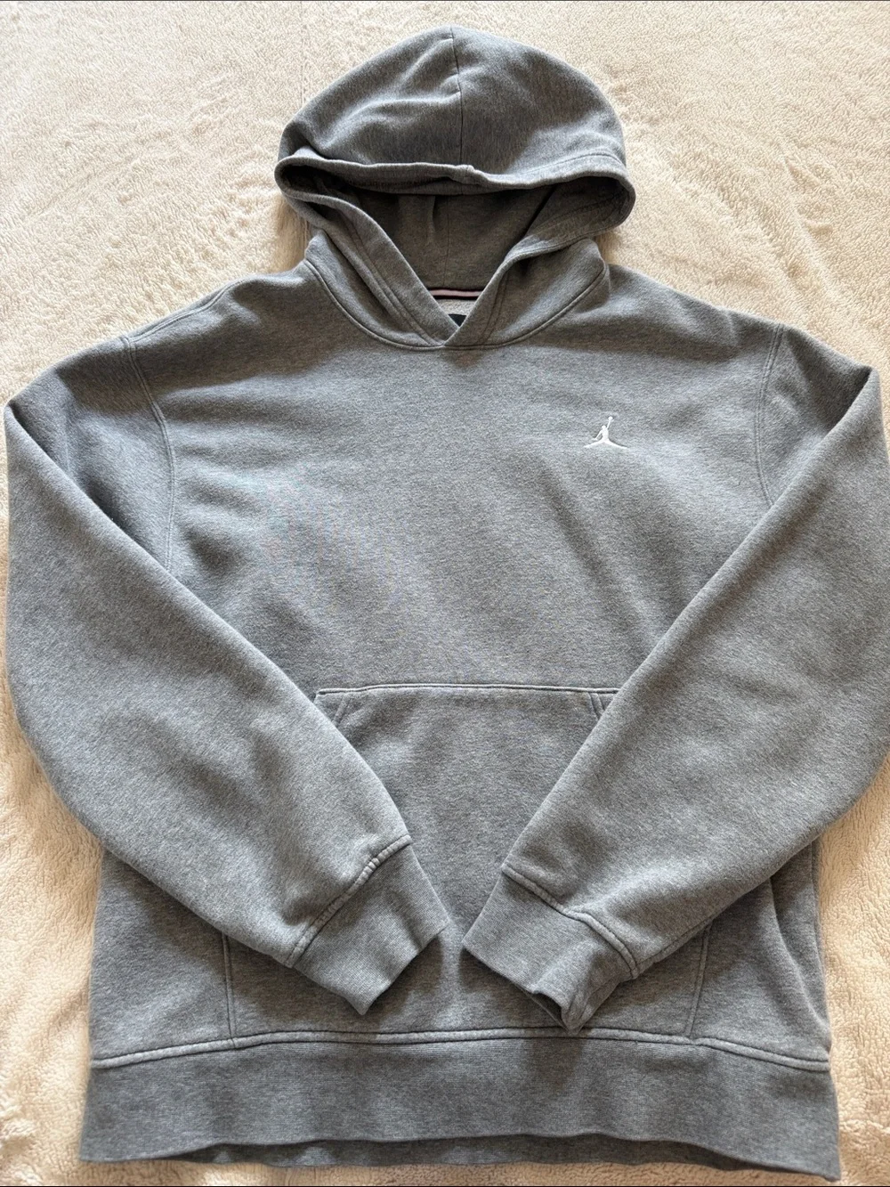 Nike Gray Jordan Pullover Hoodie with White Jumpman